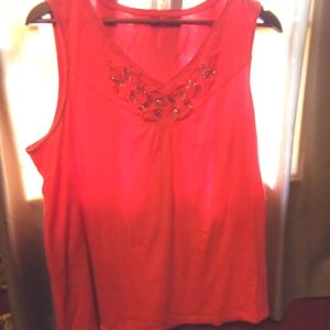 Coldwater Creek beaded v-neck tunic tank